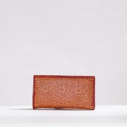 Handcrafted Kantha Embroidery Leather Wallet