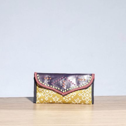 Handcrafted Kutch Mashru Silk Leather Wallet