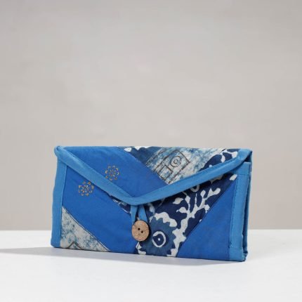 Handmade Patchwork Cotton Two Fold Clutch Wallet
