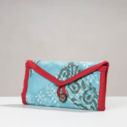 Handmade Patchwork Cotton Two Fold Clutch Wallet