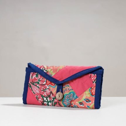 Handmade Patchwork Cotton Two Fold Clutch Wallet