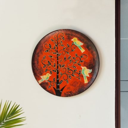 Hand-painted Wall Hanging in Recycled Wood (11 Inch)