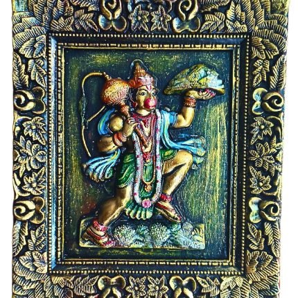 Hand-painted Lord Hanuman 3D Wall Hanging Wood Framed