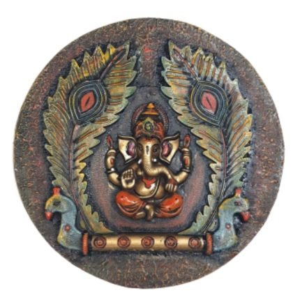 Hand-painted Lord Ganesha 3D Wall Hanging Wood Framed